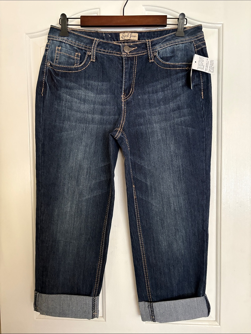 Earl Jeans Dark Blue Cropped Ankle Jeans